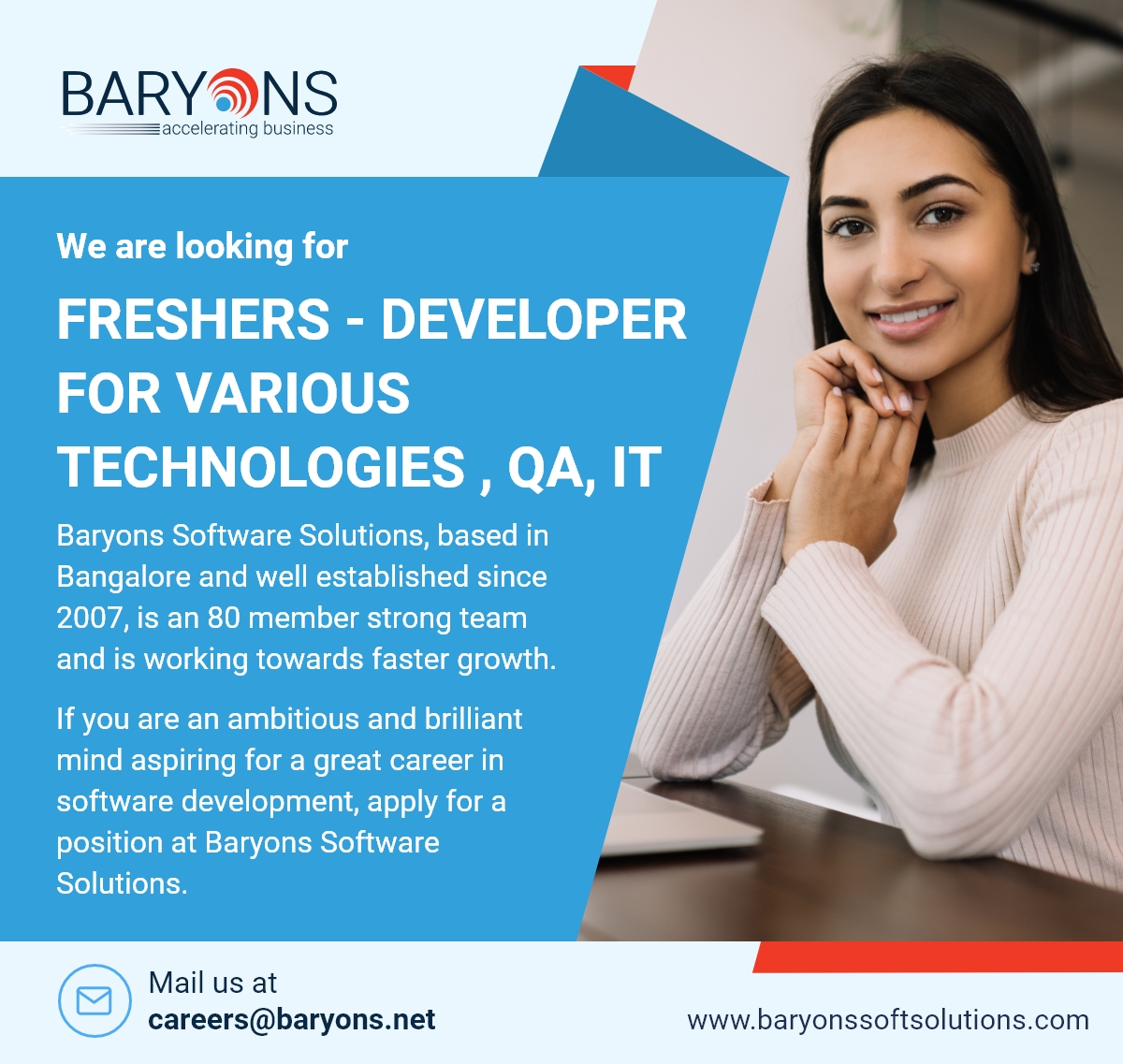 Freshers Developer for various Technologies QA IT Freshers Developer for various Technologies QA IT